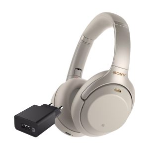 Sony WH-1000XM3 Zilver + XtremeMac Oplader met Usb A Poort 12W