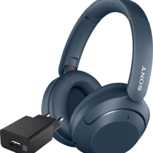 Sony WH-XB910N Blauw +  XtremeMac Oplader met Usb A Poort 12W