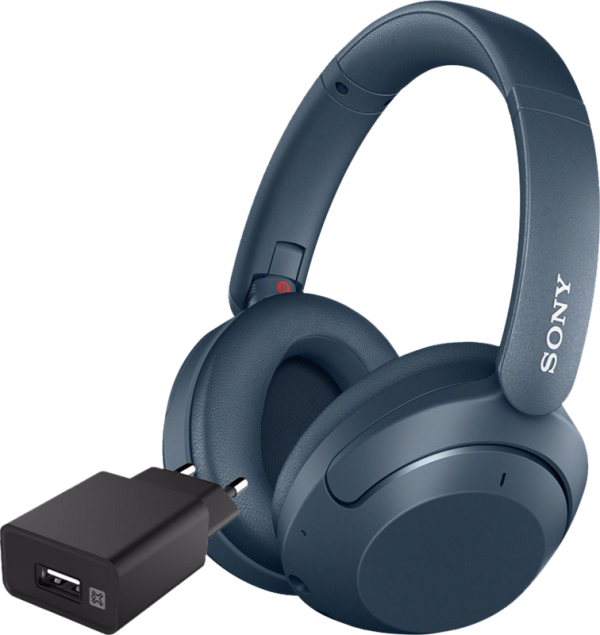 Sony WH-XB910N Blauw +  XtremeMac Oplader met Usb A Poort 12W