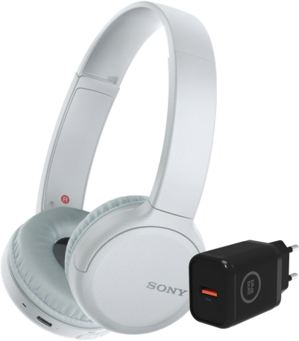 Sony WH-CH510 Wit + Bluebuilt oplader