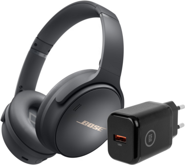 Bose QuietComfort 45 Limited Edition Grijs + BlueBuilt Quick Charge Oplader met Usb A