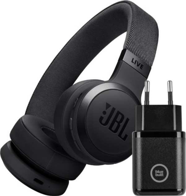 JBL Live 670NC Zwart + BlueBuilt Quick Charge Oplader met Usb A Poort 18W Zwart