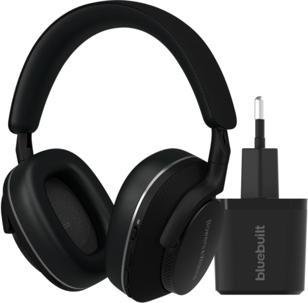 Bowers & Wilkins Px7 S2e Zwart + BlueBuilt Quick Charge Oplader met Usb A Poort 18W Zwart