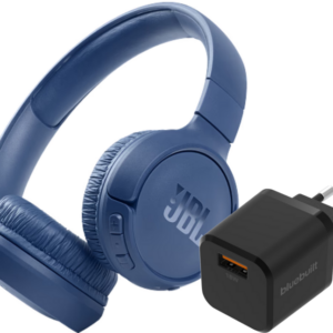 JBL Tune 510BT Blauw + BlueBuilt Quick Charge Oplader met Usb A Poort 18W Zwart