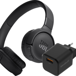 JBL Tune 520BT Zwart + BlueBuilt Quick Charge Oplader met Usb A Poort 18W Zwart