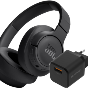 JBL Tune 720BT Zwart + BlueBuilt Quick Charge Oplader met Usb A Poort 18W Zwart