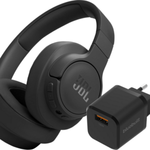 JBL Tune 770NC Zwart + BlueBuilt Quick Charge Oplader met Usb A Poort 18W Zwart