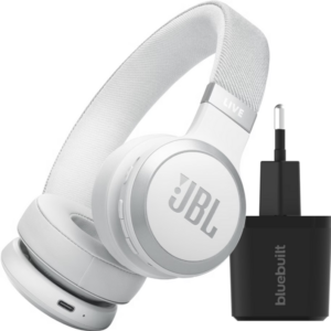 JBL Live 670NC Wit + BlueBuilt Quick Charge Oplader met Usb