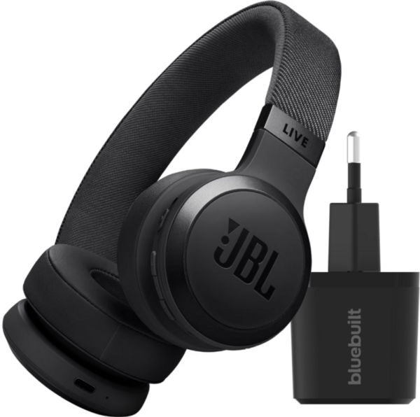 JBL Live 670NC Zwart + BlueBuilt Quick Charge Oplader met Us