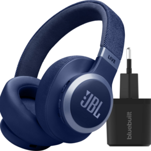 JBL Live 770NC Blauw + BlueBuilt Quick Charge Oplader met Us