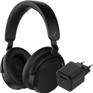 SenSennheiser Accentum Wireless Zwart + BlueBuilt Quick Charge Oplader met Usb A Poort 18W